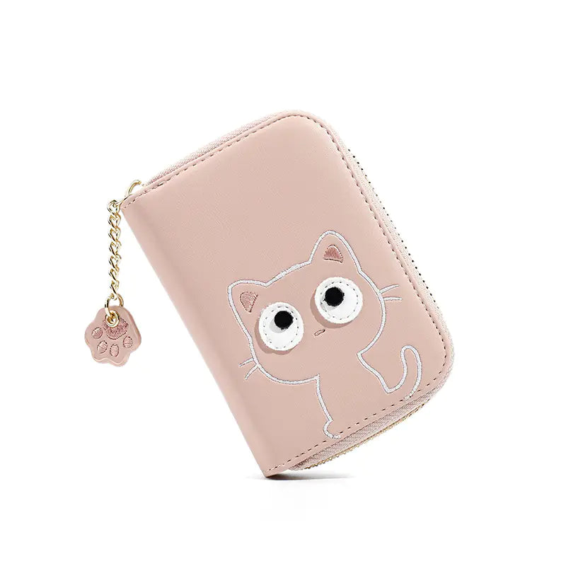 Cute Cat Women's Wallet - Multi-Card PU Holder