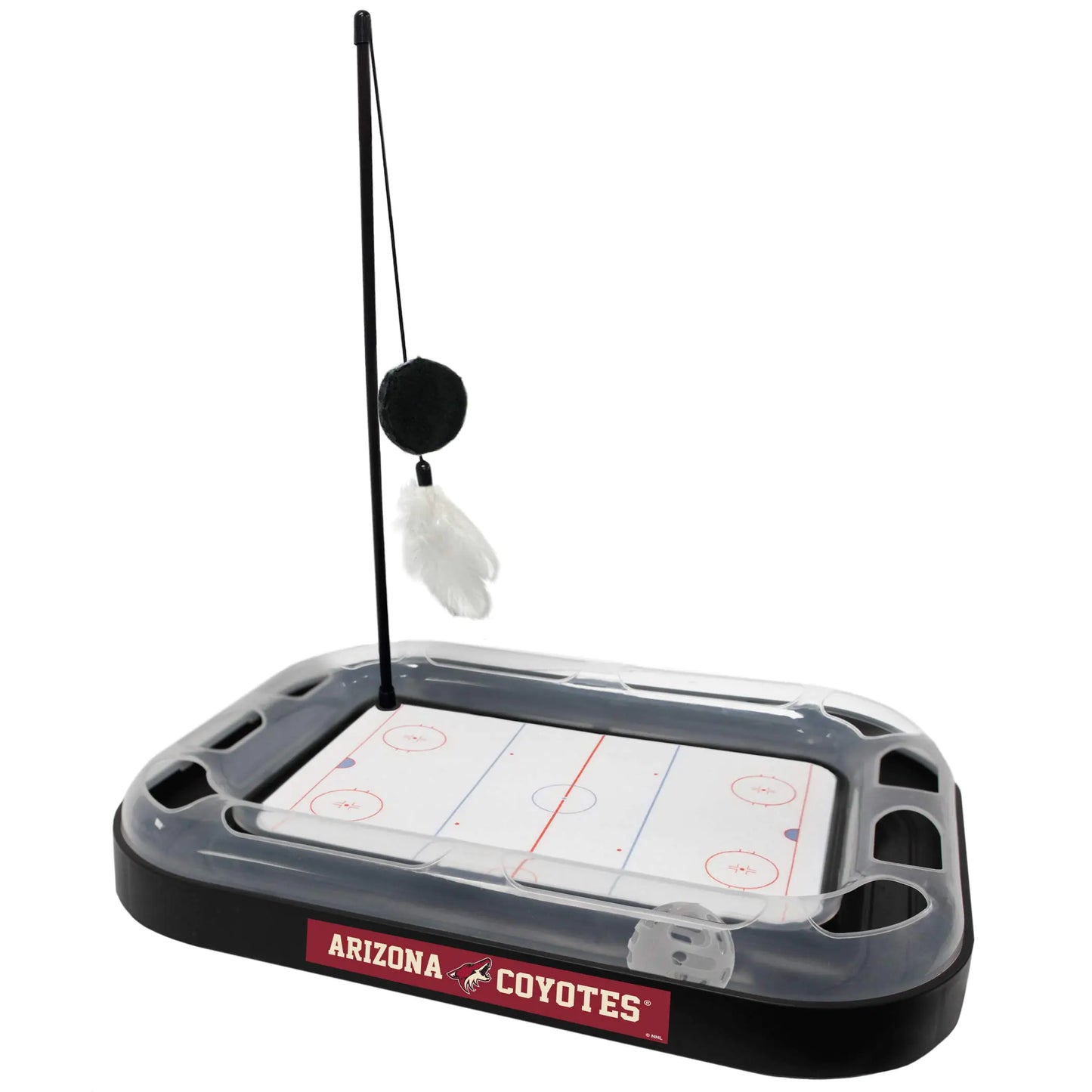 Pets First Cat Scratching Toy NHL Arizona Coyotes Hockey Field Cat Scratcher Tiy with Interactive Cat Ball Bell in Tracks. 5-in-1 CAT Toy