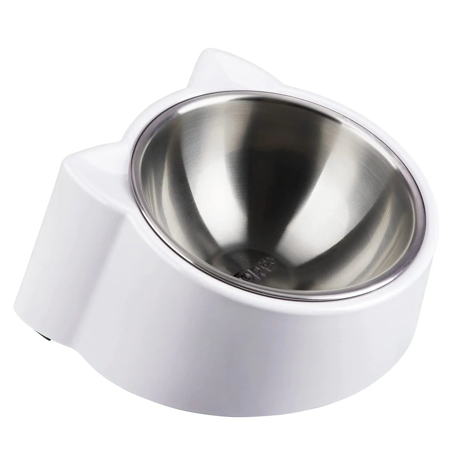 CATPRO Tilted Cat Food Bowls15°Slanted Cat Feeder Bowl Orthopedic Cat Bowl Anti-Vomiting Spill Proof Raised Cat Food Bowl Stainless Steel Tilted Angled Cat Food Bowls Grey