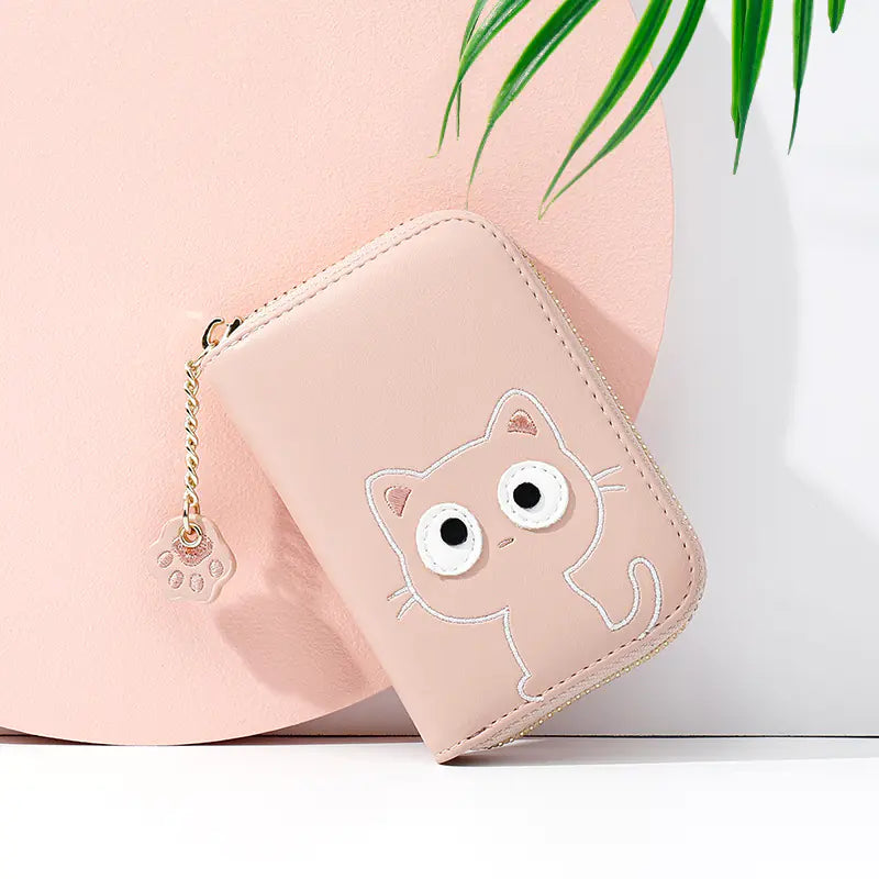 Cute Cat Women's Wallet - Multi-Card PU Holder