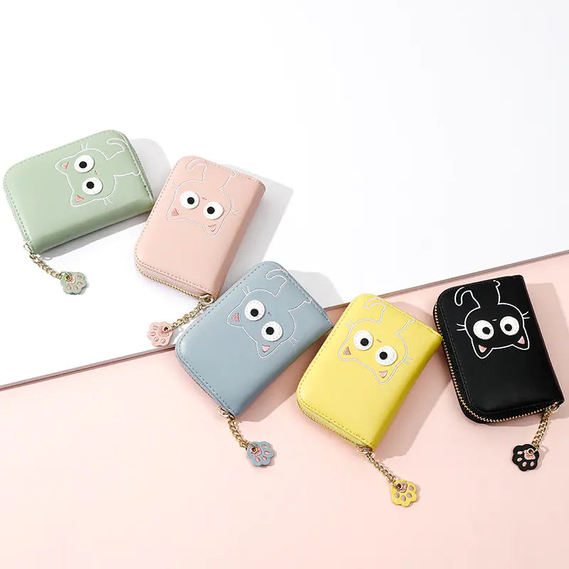 Cute Cat Women's Wallet - Multi-Card PU Holder