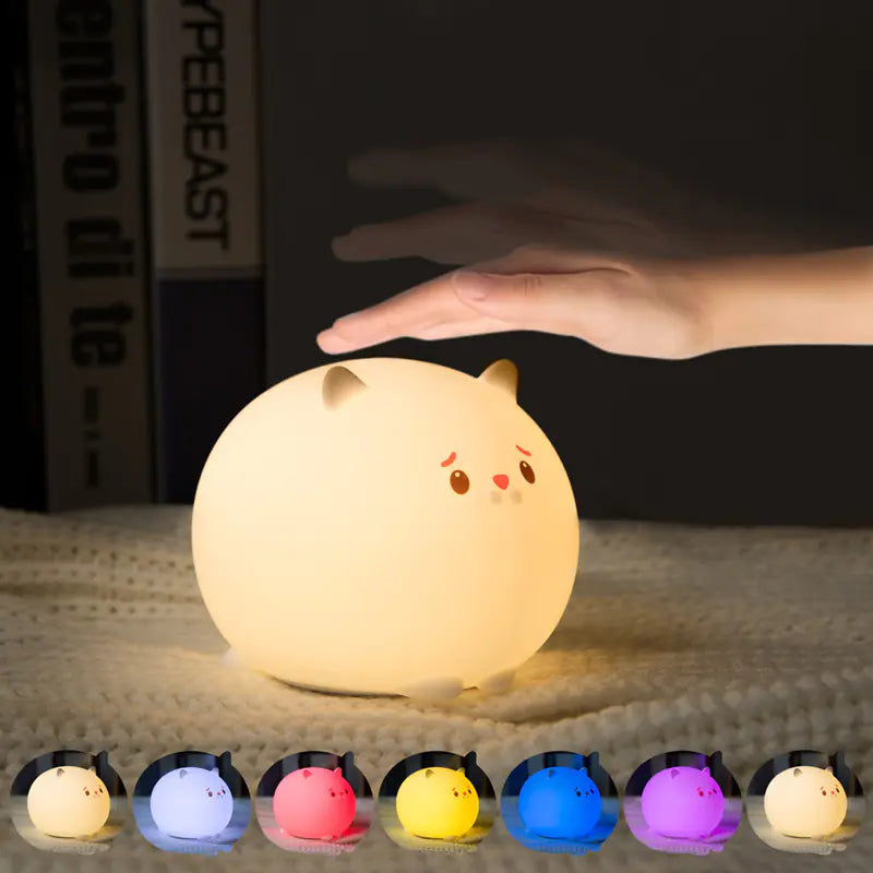 Wall-Mounted Night Light for Nursing - Cat Silicone Design