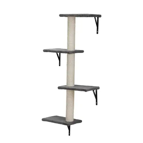 5 Pieces Of Multi-storey Wall-mounted Indoor Cat Tree Furniture With Scratch Board
