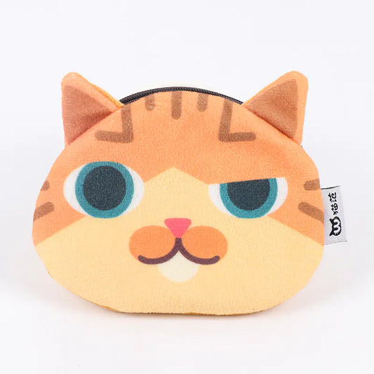 3D Cat Face Mini Wallet - Cute Fabric Coin Purse