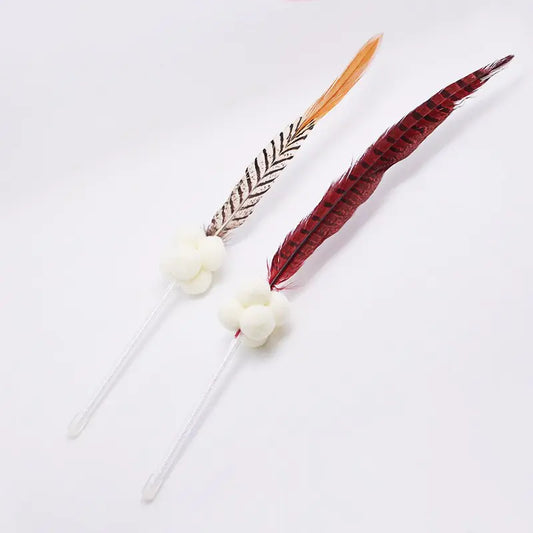 Cat Feather Teaser Wand - Interactive Play Toy