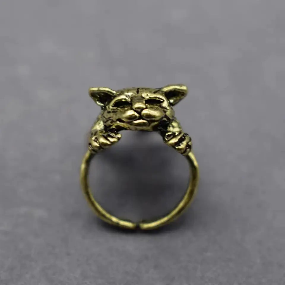 Cute Adjustable Opening Ring for Lazy Cat Lovers