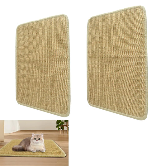 2pcs Cat Scratcher Mat15.7”x11.8”Sisal Cat Scratching Mat Wall Cat Scratch Mat Wall Scratcher for Indoor Cats Cat Scratching Board (2Pcs Natural Color)