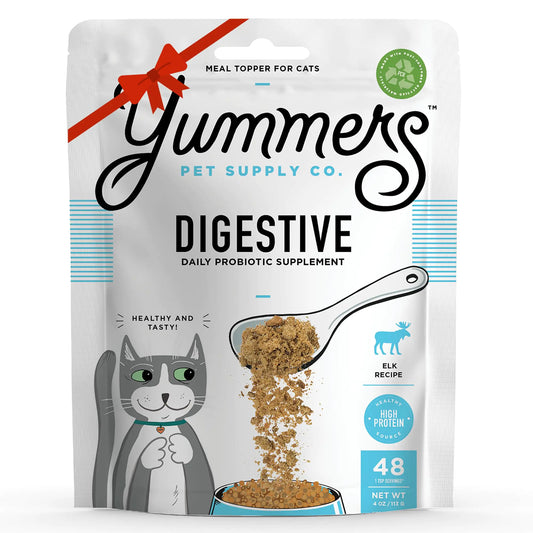 Yummers Premium Digestive Suppment for Cats Daily Probiotic Supplement Elk Recipe 4 oz. - Cat Food Toppers - Cat Food Supplement Toppers - Cat Food Topper Supplement - Cat Probiotics
