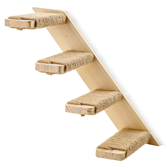 1 Pack 4 Steps Cat Wall Shelves Cat Wall Stairs with Sisal Rope.an Improved＆Stronger Cat Wall Steps Cat Tree Supplies