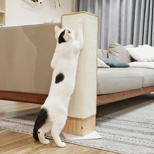 PETKARAY Cat Scratcher Sisal Corner Scratching Post Cat Scratch Pad for Indoor Cats Wall Scratcher Furniture Protector with Catnip (Large Size)
