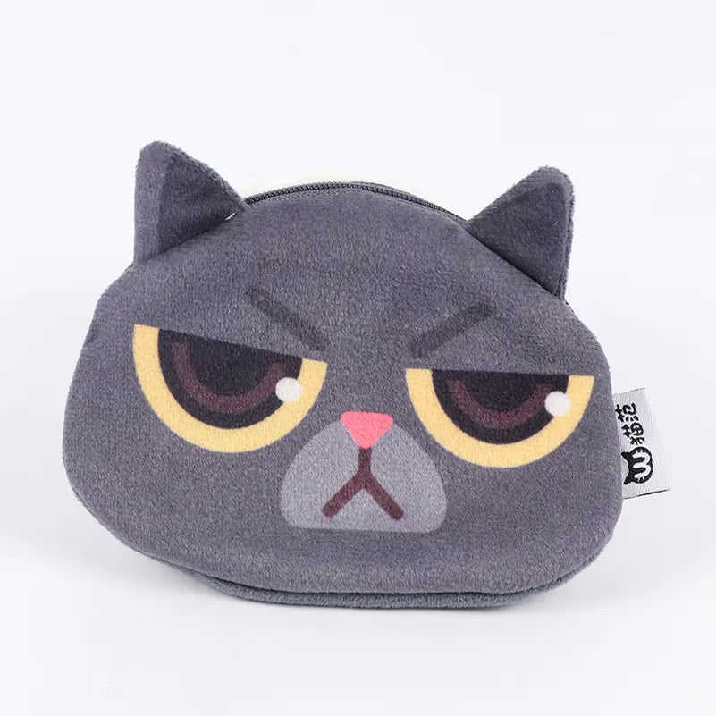 3D Cat Face Mini Wallet - Cute Fabric Coin Purse