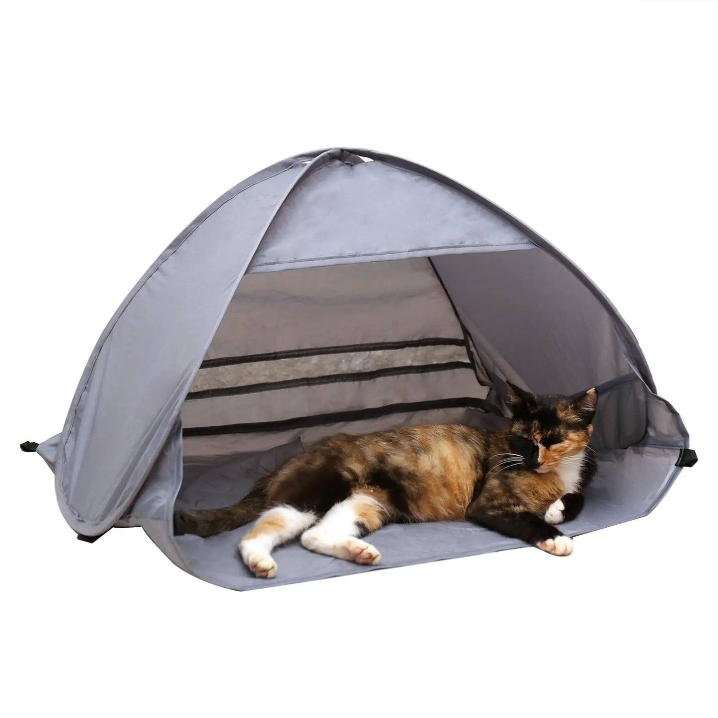 Large Foldable Cat Tent Cat Tents for Indoor Cats Dog Tent Pet Tent Waterproof Portable Cat Tent Outdoor Cat Pop Up Tent Bed for Outside Cat Cave cat Houses Grey