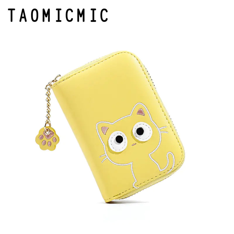 Cute Cat Women's Wallet - Multi-Card PU Holder