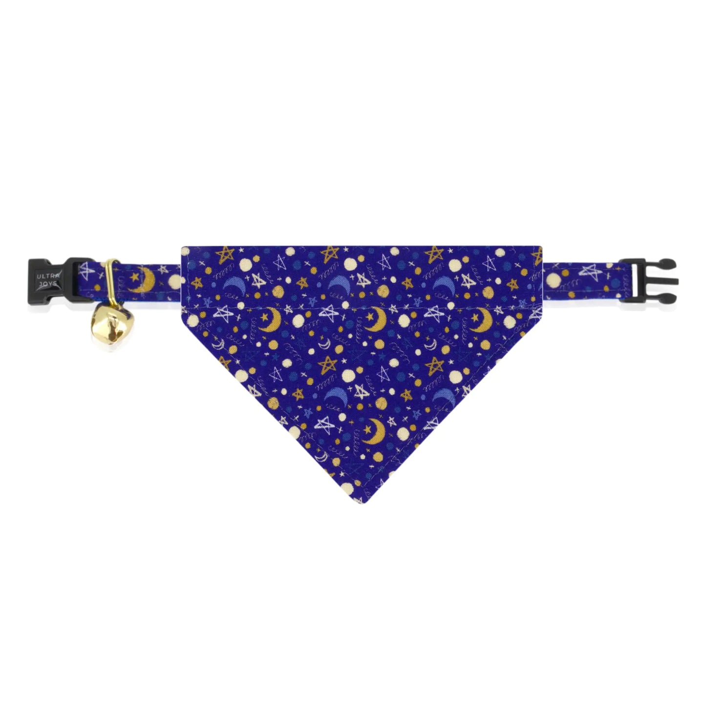 Ultra Joys Cat Collar with Bells - Breakaway for Cats Boy & Girl Cat Collars Kitten Collar with Bell - Break Away Collar for Cats - Breakaway Cat Collar with Bandana Luna Large