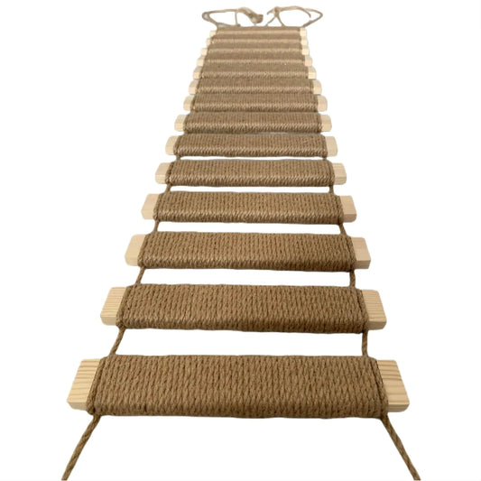 40in Cat Ladder Sisal Rope Bridge Climbing Frame Accessory Cat Wall Steps Furniture Shelves Walkways Tower Indoor Outdoor