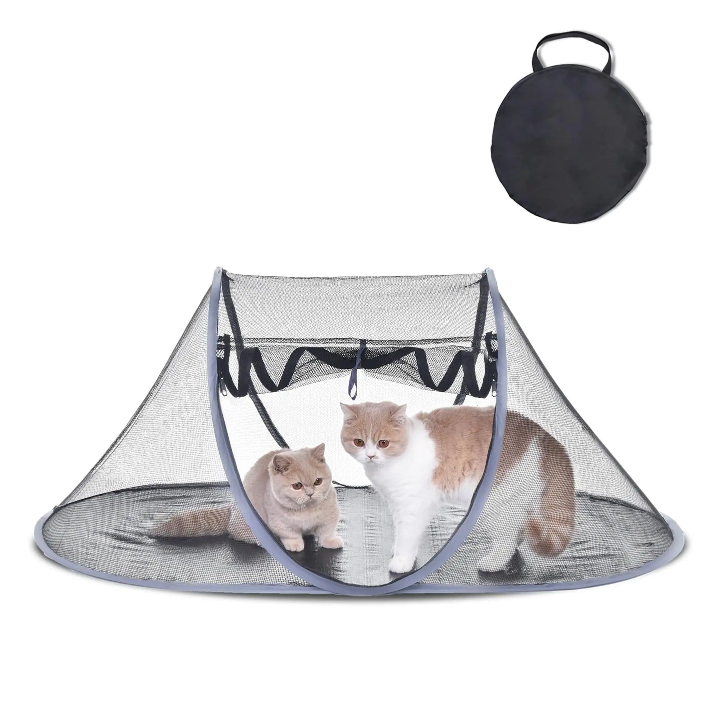 Msutree Pop-up Cat Tent Portable Pet Playpen for Outdoor&IndoorOutdoor Cat Enclosures - Cat Playpen for CampingTravelingSunbathing