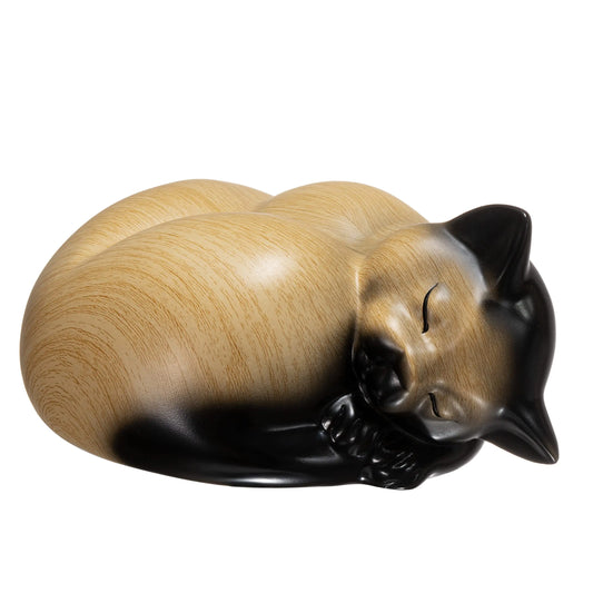 Kriss Art Pet UrnsSleeping Resin Cremation Cat Urn Cat Urns for Ashes Small Animal Urn (Khaki)…
