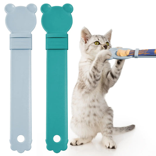 OKAMMY Cat Treat Squeeze Spoon Dispenser - Multifunctional Lickable Wet Cat Treat Dispenser for Cat Liquid Snack Cat Feeding Food Storage and Easy Hanging Cat Food Feeding Spoon