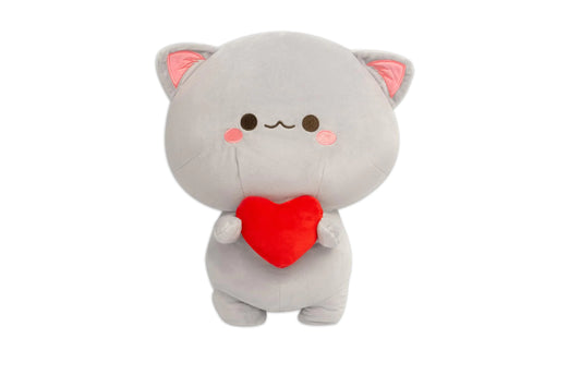 Cute Cat Plush Toy - 13.5" Super Soft Grey Cat Plushie - Kawaii Plush for Kids - Cute Plush Kitten Plush Cat Stuffed Animal Cat Plushies Cute Plushies