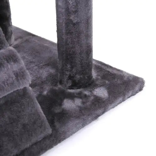 Cat Tree Cat Tower With Catching Ball, Plush Mat, Ladder And Indoor Cat Apartment, Gray