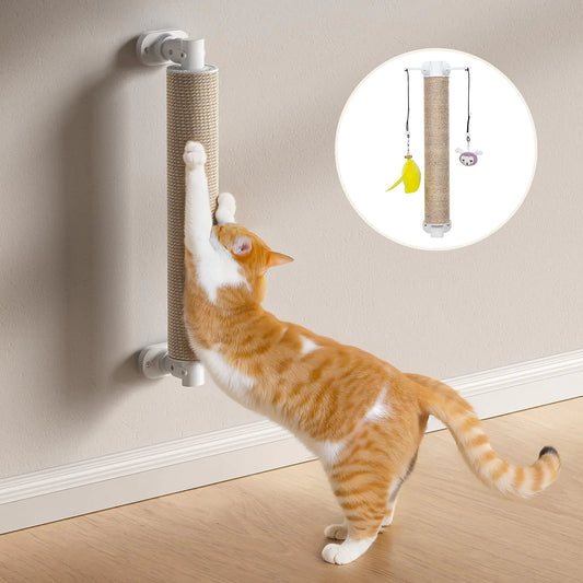 SVD.PET 20.5” Cat Scratching Post Wall Mounted Cat Scratcher for Wall with Hanging Toys Jute Cat Wall Scratcher for Indoor Large and Small Cats Cat Wall Furniture
