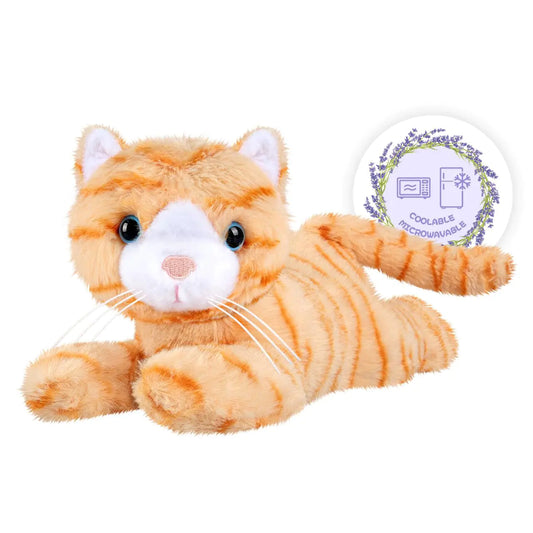 SuzziPals Heatable & Coolable Orange Cats Stuffed Animals Microwave Heating Pad Animal for Cramps & Pain Orange Cat Plushies for Companion Stuffed Cat Lavender Stuffed Animal Plush Cat Toys Gifts