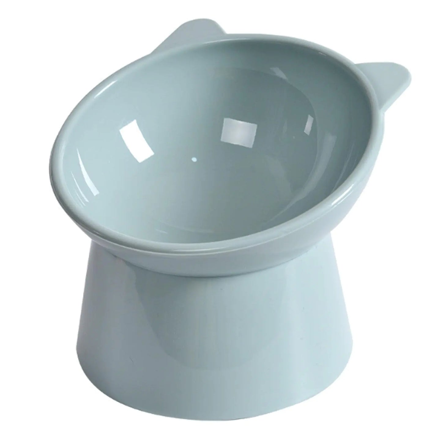 QPOIBSD Tilted Raised Posture for Cat Food Bowl Neck for Protection Anti Vomiting 45 Degree Elevated Slanted Stand Bowls for Cat Tilted Bowl-Bowl Diameter Approx.13.7cm/5.39in (baby blue)