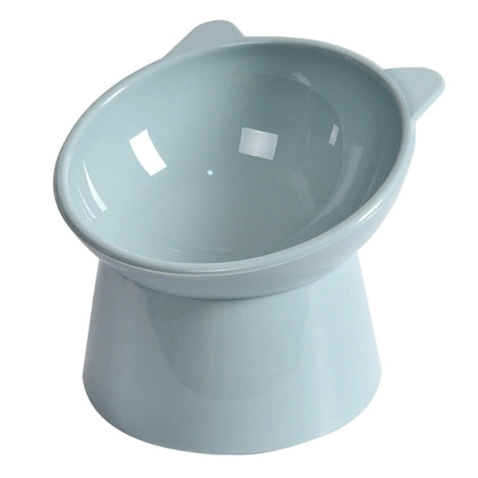 QPOIBSD Tilted Raised Posture for Cat Food Bowl Neck for Protection Anti Vomiting 45 Degree Elevated Slanted Stand Bowls for Cat Tilted Bowl-Bowl Diameter Approx.13.7cm/5.39in (baby blue)