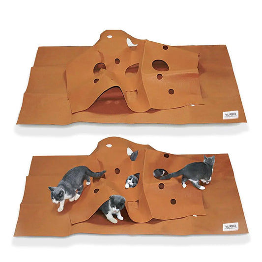 YURUX Pet Playing Matcat Activity mat cat Toy Cat Dog Breathable Activity Interactive Pad Bite Resistant Pad Pet Rug Training Mat， Foldable cat Tunnel nest