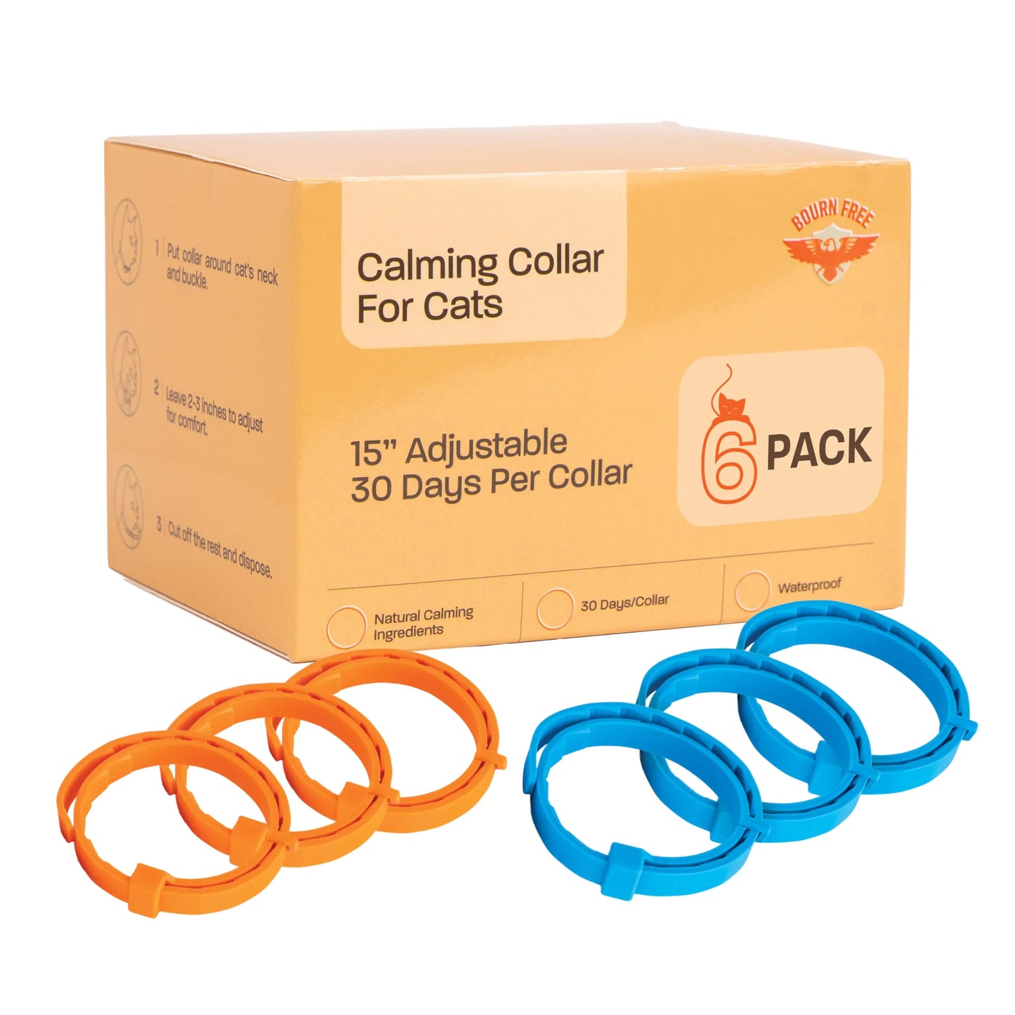 6 Pack Calming Collar for Cats - Calming Cat Collar Cat Pheromone Collar Cat Calming Collar for Anxiety - Efficient Relieve Reduce Stress Relief for Cats Ideal for Meowing and Anxiety Reduction
