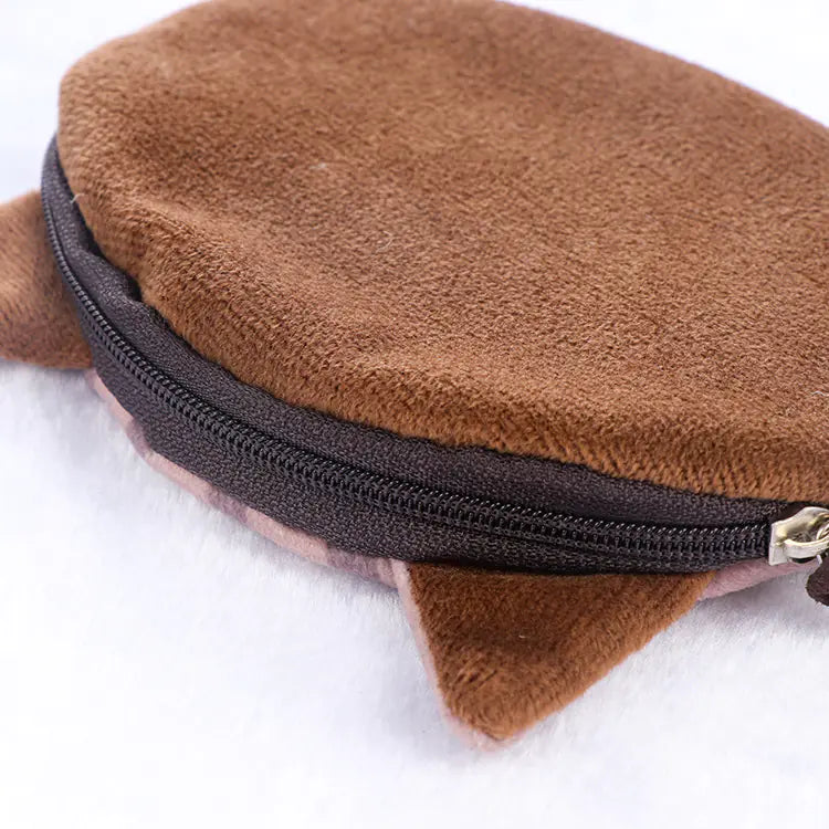 3D Cat Face Mini Wallet - Cute Fabric Coin Purse