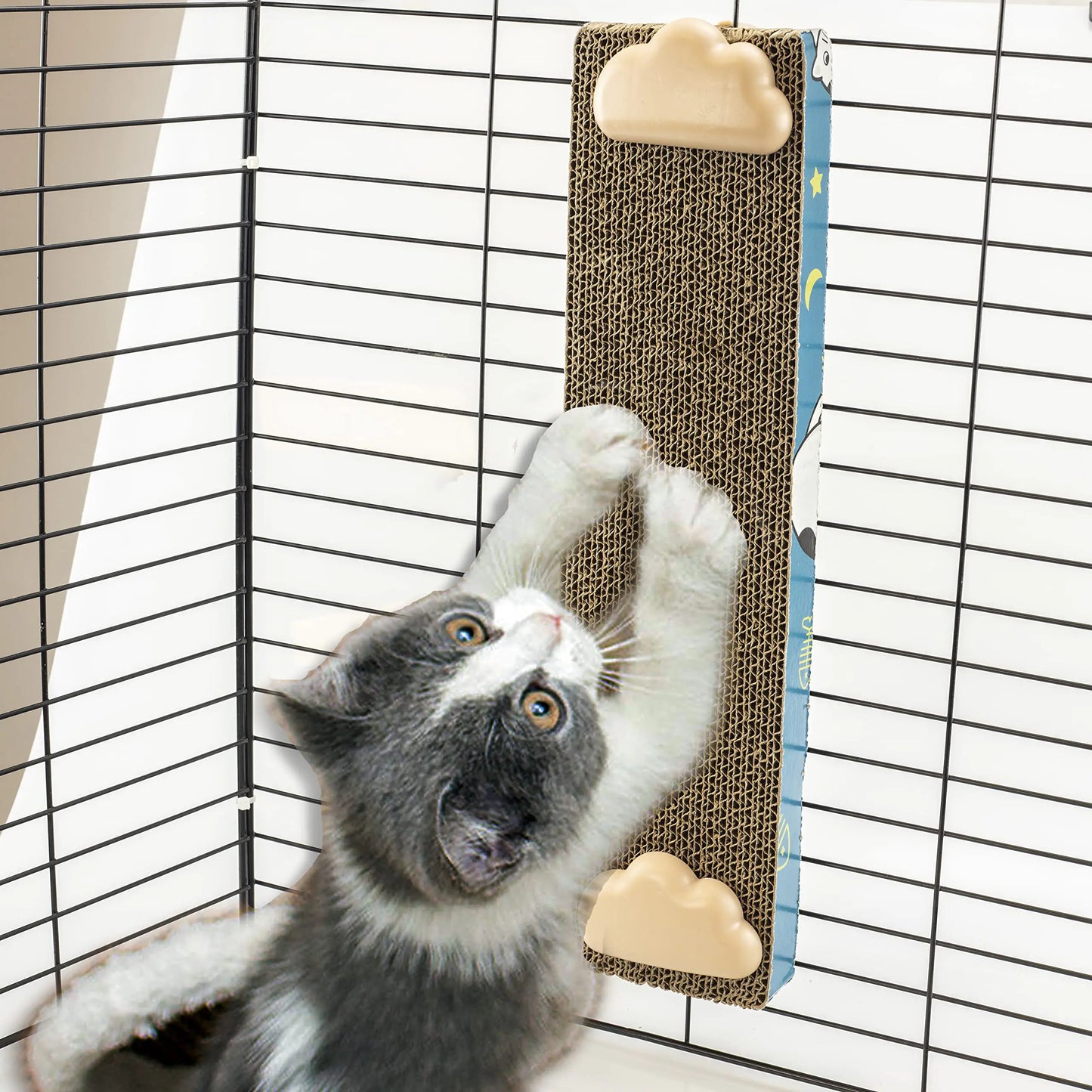 Cat Scratching Post for Cage Cage Wall Mounted Cat Scratcher Cardboard Scratcher SCRC-40X10
