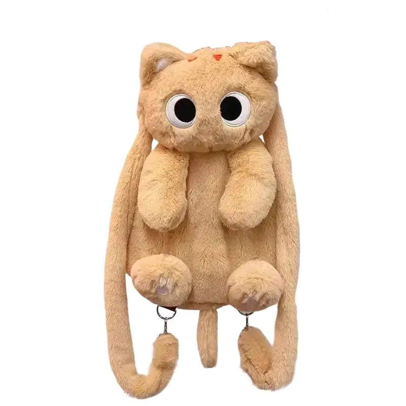 FOTN Plush BackpackBlack Cat BackpackStuffed Animal BackpackAnimal BackpackPlush BagCute Cat BackpackCartoon Cat Backpack (D-Orange Cat)