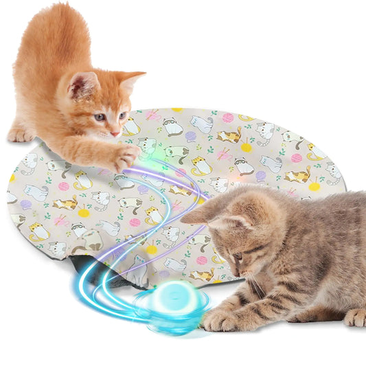 WEBUEP Interactive Cat Toy for Indoor Cats Kittens Toy Hide and Seek Mouse Catching Game Electronic Rolling Ball Toy Rechargeable Cats Toy (Brown Bag)