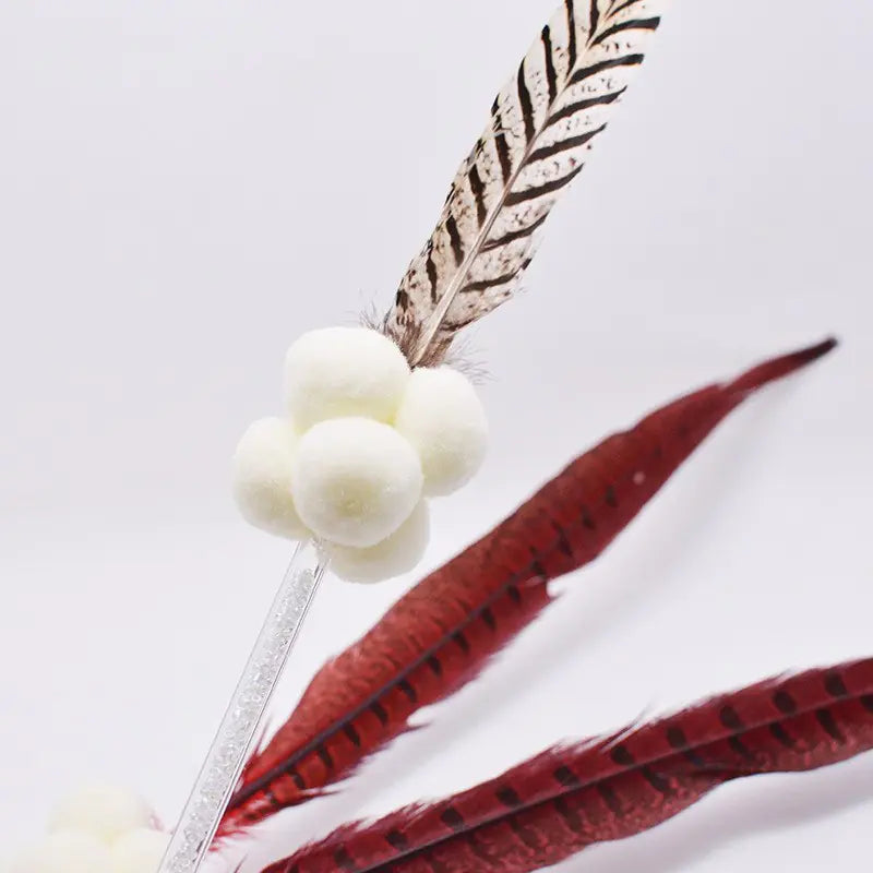 Cat Feather Teaser Wand - Interactive Play Toy