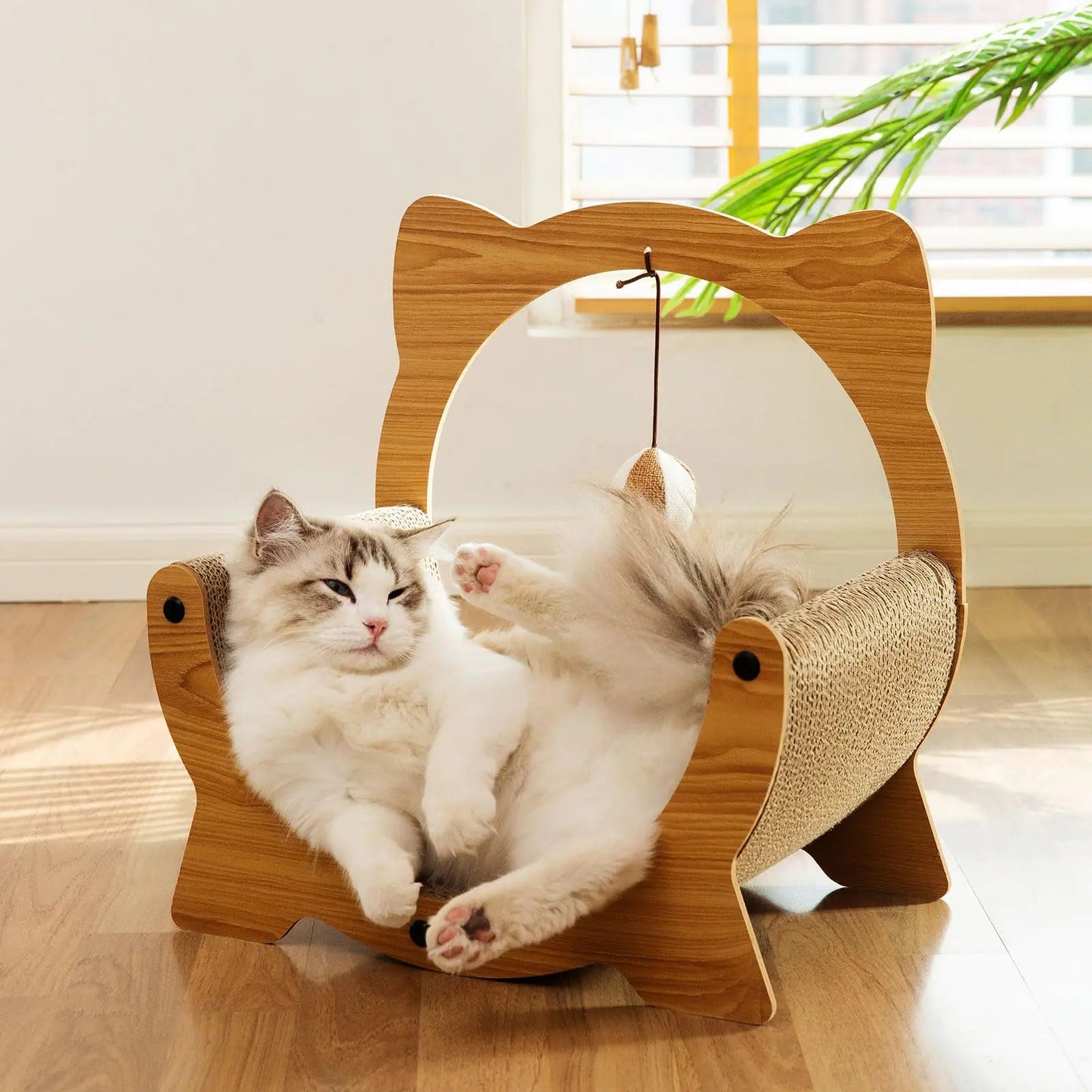 Sofá rascador para gatos, sofá de cartón, sofá cama de cartón, sofá rascador para gatos, sofás para gatos de interior (forma de C)