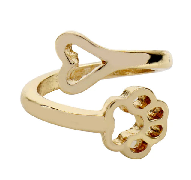 Cat Paw Open Ring - Cute Cat Design Ring