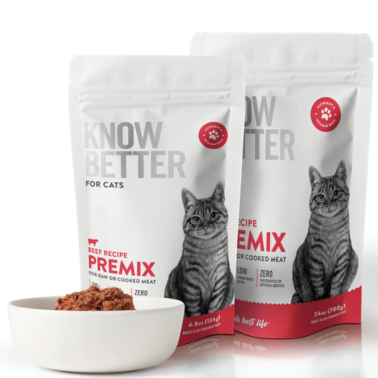 Know Better for Cats – Beef Recipe RAW Cat Food Premix/Supplement for Making Homemade Cat Food All Natural Holistic Veterinarian Approved Grain Free No Artificial Additives