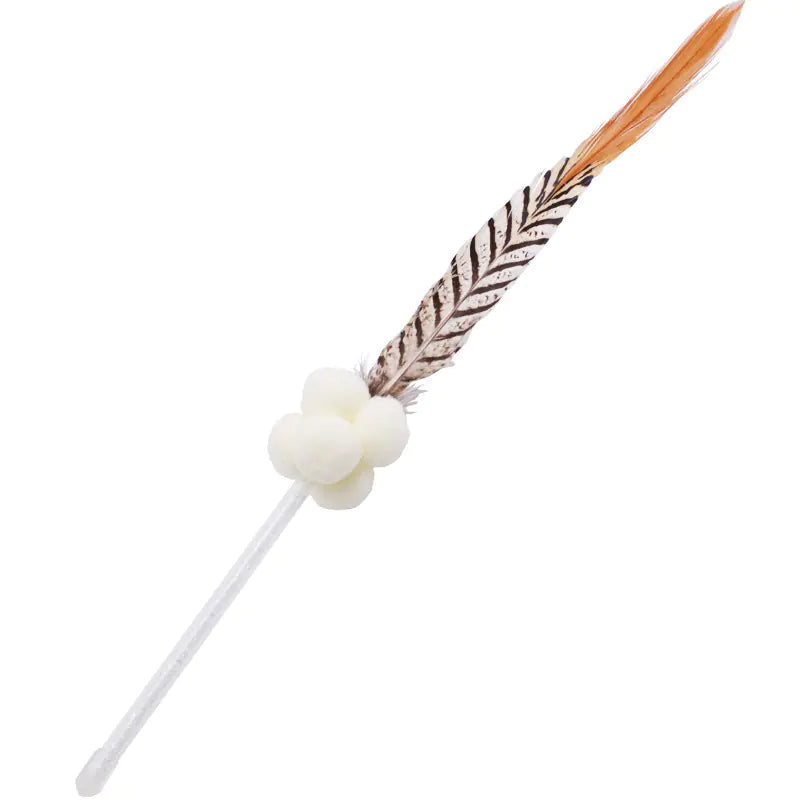 Cat Feather Teaser Wand - Interactive Play Toy