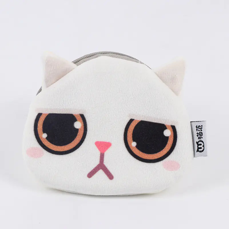 3D Cat Face Mini Wallet - Cute Fabric Coin Purse
