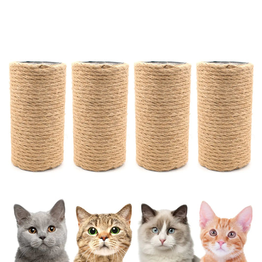 4PCS 5 Inch Cat Scratching Post with Natural Sisal Rope Cat Scratch Pole Cat Scratching Tree Scratching Posts for Indoor Cats Replacement Part Accessories for DIY Cat Tower Cat Hammock