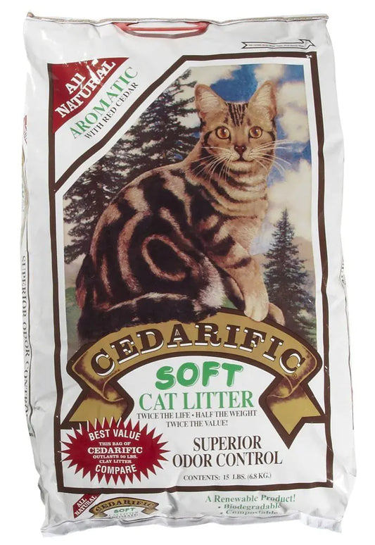 Northeastern Products Cedarific Natural Cedar Chips Cat Litter 15 Pound Bag