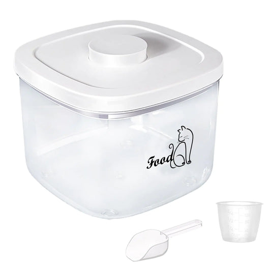 Brabtod Airtight Cat Food Storage Container5.28QT|5L Cat Food ContainerClear Cat Food Bin with Measuring CupPOP container for Pet Foodhold up to 5~6 lb Dry Cat Dog Food-BPA Free