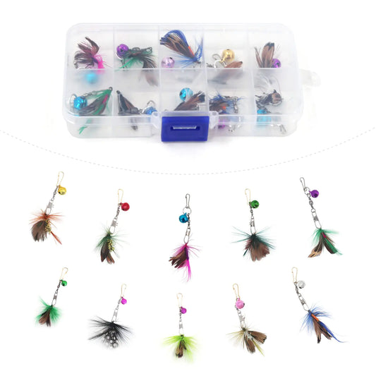 SONGWAY Mini Cat Wand Toy Replacement - 10 Pieces Insect Worm Cat Toys Attachments Cat Feather Toy Refills