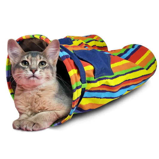 TTCAT Collapsible Foldable Cat Tubes Cat Tunnel Toys Trousers-Shaped Cat Play Tunnel for Indoor Cats Kitty Kitten…