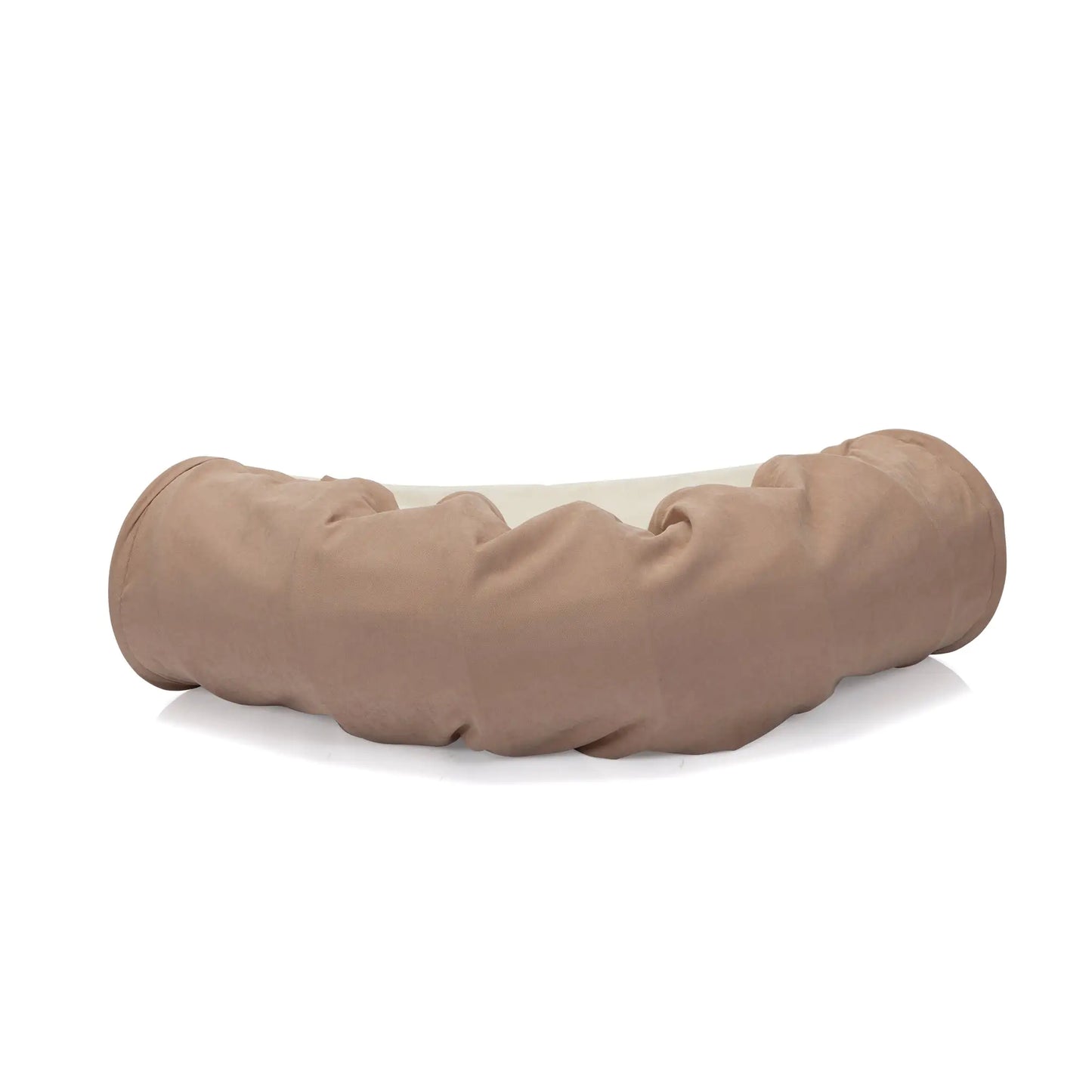 Foldable Cat Tunnel Bed For Indoor Cats, Washable Cat Skin Tunnel With Hanging Toys And Mats, Brown Color