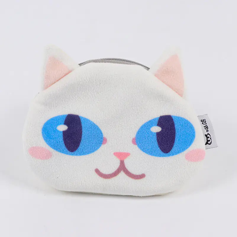 3D Cat Face Mini Wallet - Cute Fabric Coin Purse