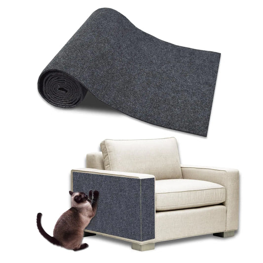 Aitakatta Cat Scratching Mat with Self-Adhesive 39"x11.8" Cat Scratcher Carpet Cat Scratch Protectors for Sofa Furniture Wall Anti Scratch Furniture Protector Included Nails for Couch(Gray30100)