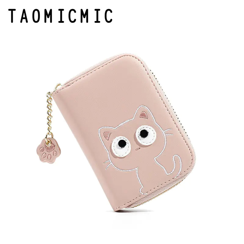 Cute Cat Women's Wallet - Multi-Card PU Holder
