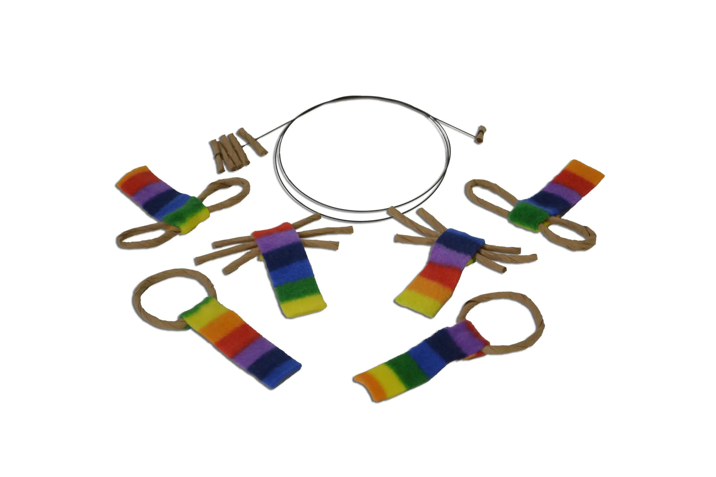 Cat Dancer Products Cat Chaser with Colorful Fleece Interective Toy for Exercise with Ringtail Whisker & Bowtie (Pack of 7)